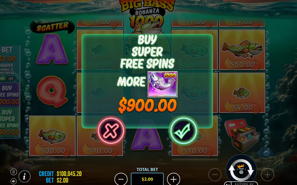 Fish symbols carrying MONEY values on the reels