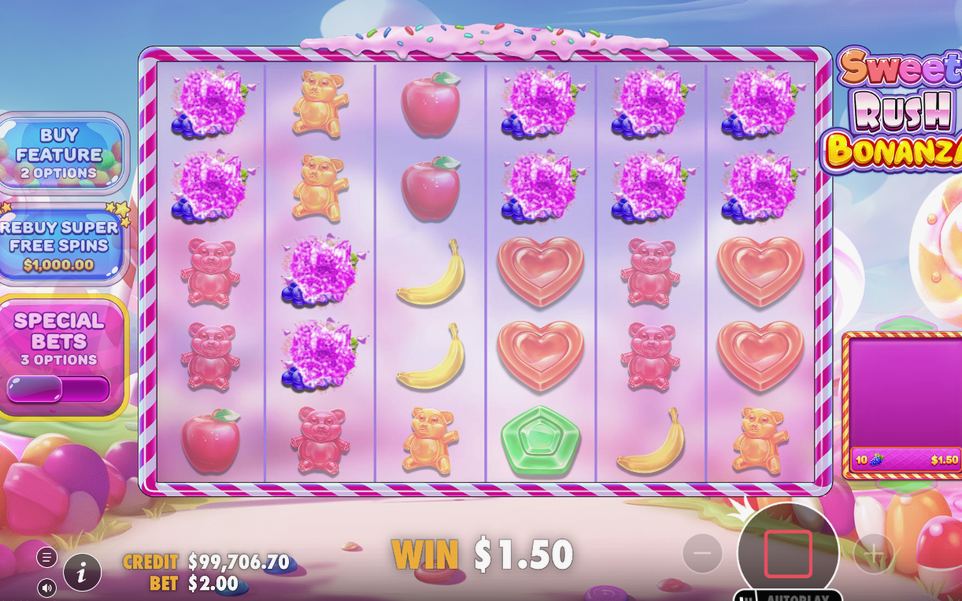 Base Game screen during tumbling symbols
