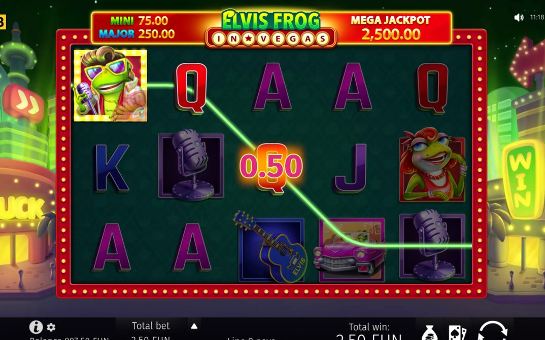 Win panel with Gamble offered after a base game win